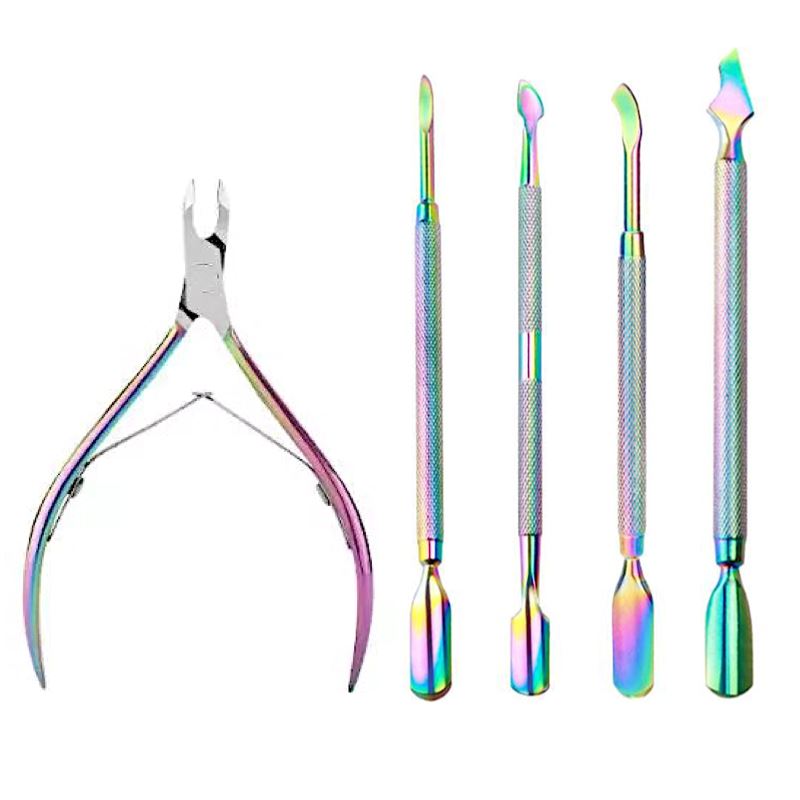Vibrant Rainbow Nail Art Tools Kit - Professional Manicure & Pedicure Set for Salon & Home Use - Perfect for DIY Nail Designs, Gel Polish Application & Creative Nail Art