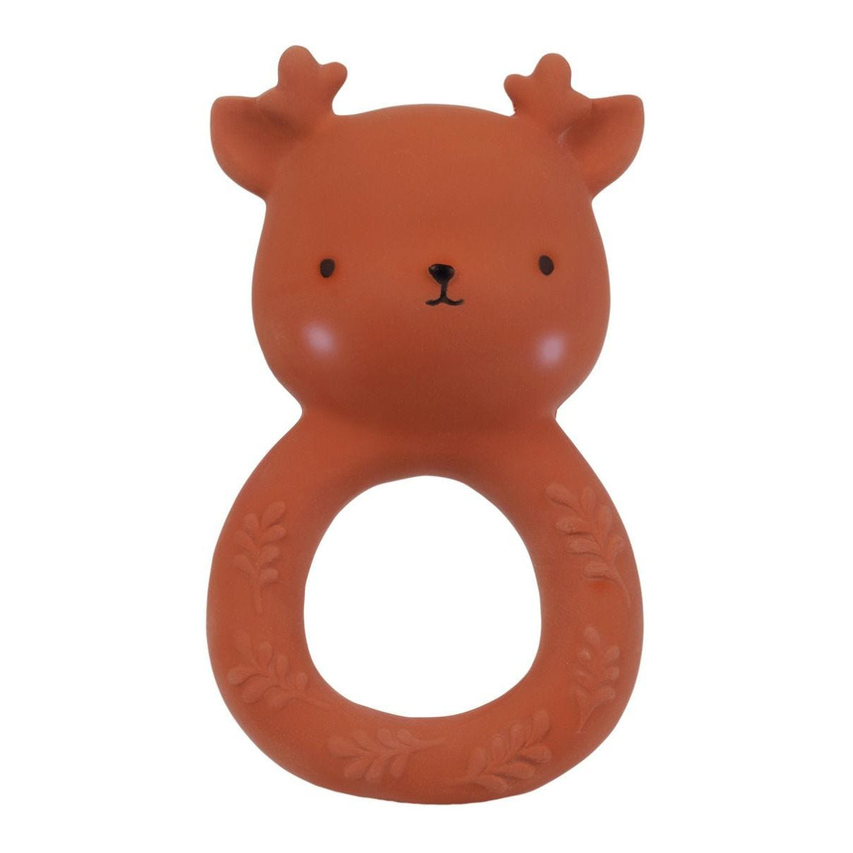 Organic Teething Ring for Babies - Soft & Safe Deer-Shaped Chew Toy | Perfect for Soothing Sore Gums, Teething Relief & Sensory Play | BPA-Free, FDA Approved Infant Teether for Newborns & Toddlers | Ideal for Home, Daycare & On-the-Go Use