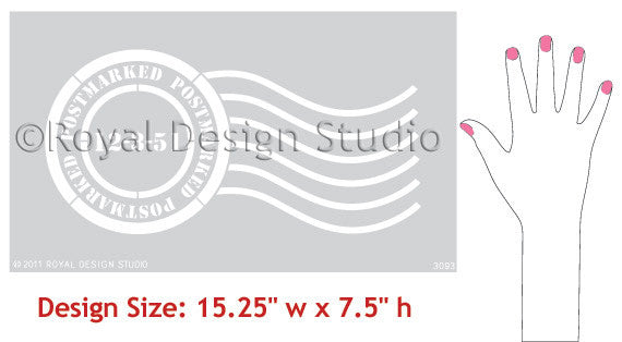 DIY Vintage Postmark Wall Stencil - Reusable Decorative Painting Template for Home Decor, Vintage Mail Art, and Themed Parties | Perfect for Bedroom, Nursery, and Cafe Wall Murals