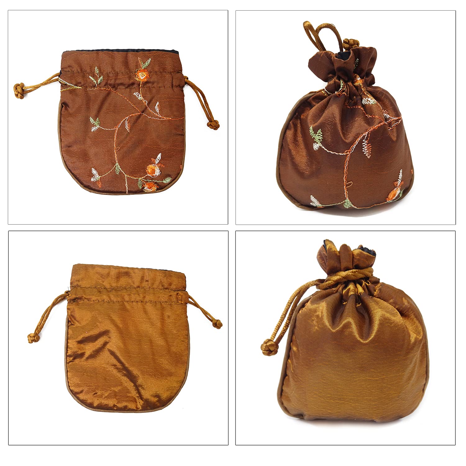 Honbay 9PCS Silk Brocade Drawstring Jewelry Pouches - Elegant Coin Purses & Gift Bags for Jewelry, Rings, Coins - Perfect for Wedding Favors, Bridesmaid Gifts & Party Giveaways