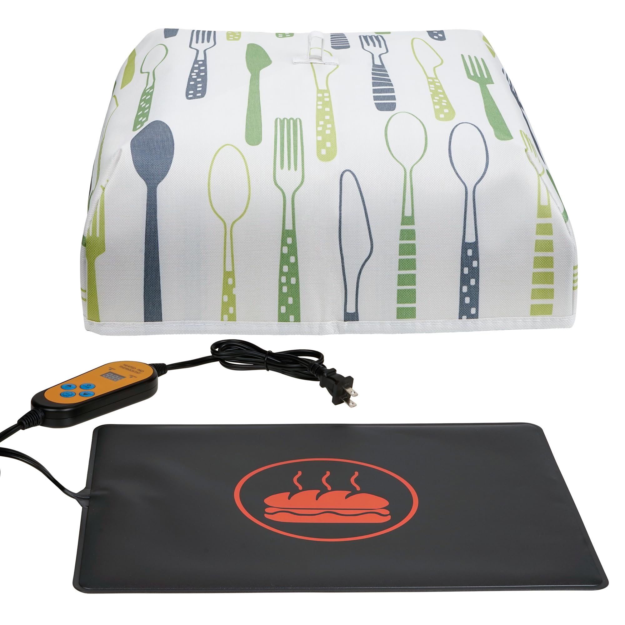 Fermentation Heat Mat with Insulated Cover & Thermostat Controller - Perfect for Sourdough, Yeast Bread Baking & Food Warming | Ideal for Home Bakers & Professional Kitchens