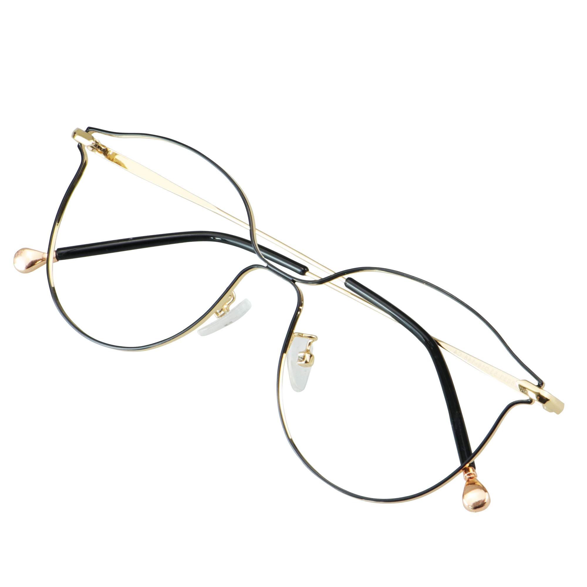 VisionGlobal Blue Light Blocking Glasses for Women - Anti Eyestrain Computer Glasses with Stylish Oval Frame - Perfect for Office Work, Gaming & Nighttime Screen Use