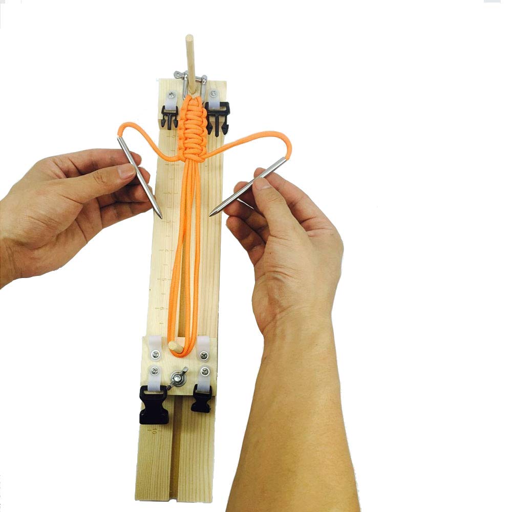 Adjustable Length Paracord Jig Kit - Wooden Frame Bracelet Maker for Paracord Braiding & Weaving | DIY Craft Tool for Survival Bracelets, Keychains & Outdoor Gear Accessories