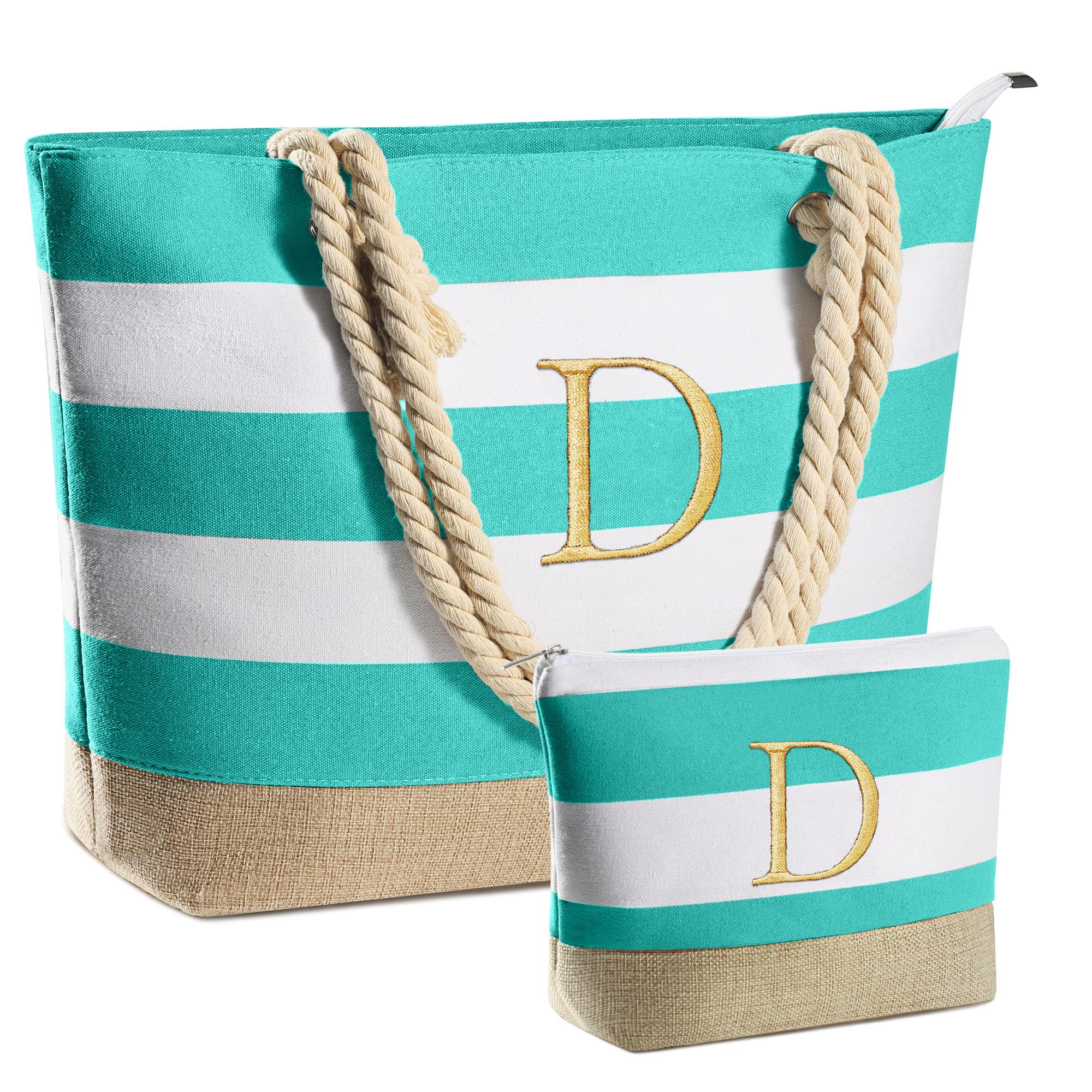 YOOLIFE Waterproof Beach Tote Bag for Women - Large Canvas Travel Bag with Zipper, Pool & Beach Essentials Organizer - Perfect for Vacation, Swimming, Picnics & Summer Outings