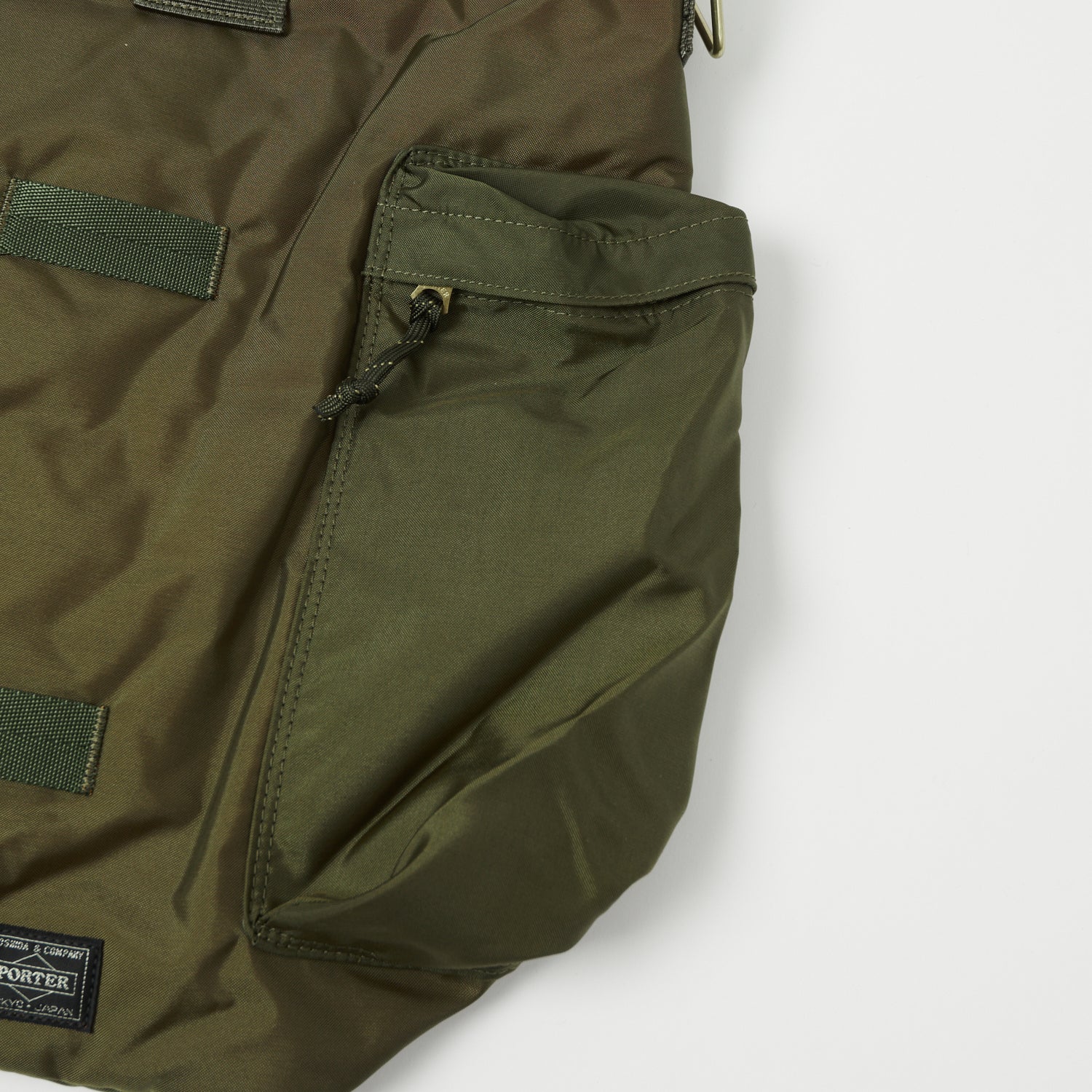 Porter Yoshida & Co. Force 2-Way Tote Bag - Olive Drab Military Style Shoulder Bag for Men & Women | Durable Canvas Work Bag for Travel, Office & Daily Commute
