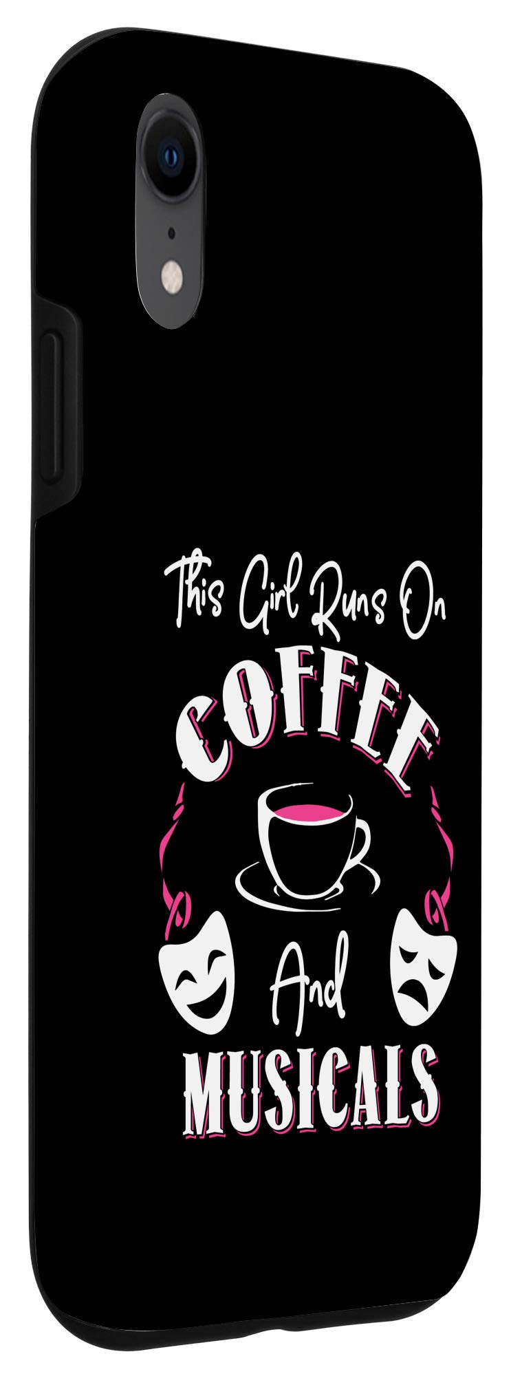iPhone XR Case - Broadway Musical & Coffee Lover Design - Perfect Gift for Theater Fans & Coffee Enthusiasts - Durable Protective Cover for Daily Use & Travel