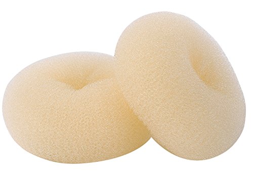 ClothoBeauty 2-Pack Extra Large Hair Bun Donut Maker for Thick & Long Hair - 4.3 Inch Ring Style Chignon Bun Shaper (Beige) | Perfect for Updos, Ballet, Workout & Formal Occasions