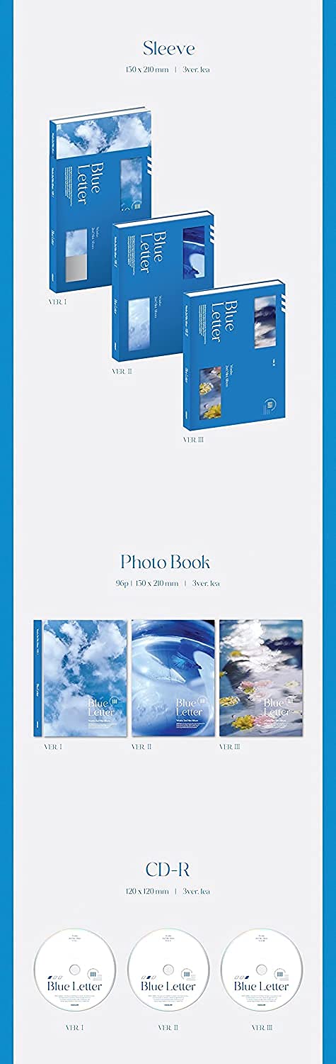 Kakao WONHO Blue Letter Mini Album + Stickers & Photocards - Kpop Gift for Fans