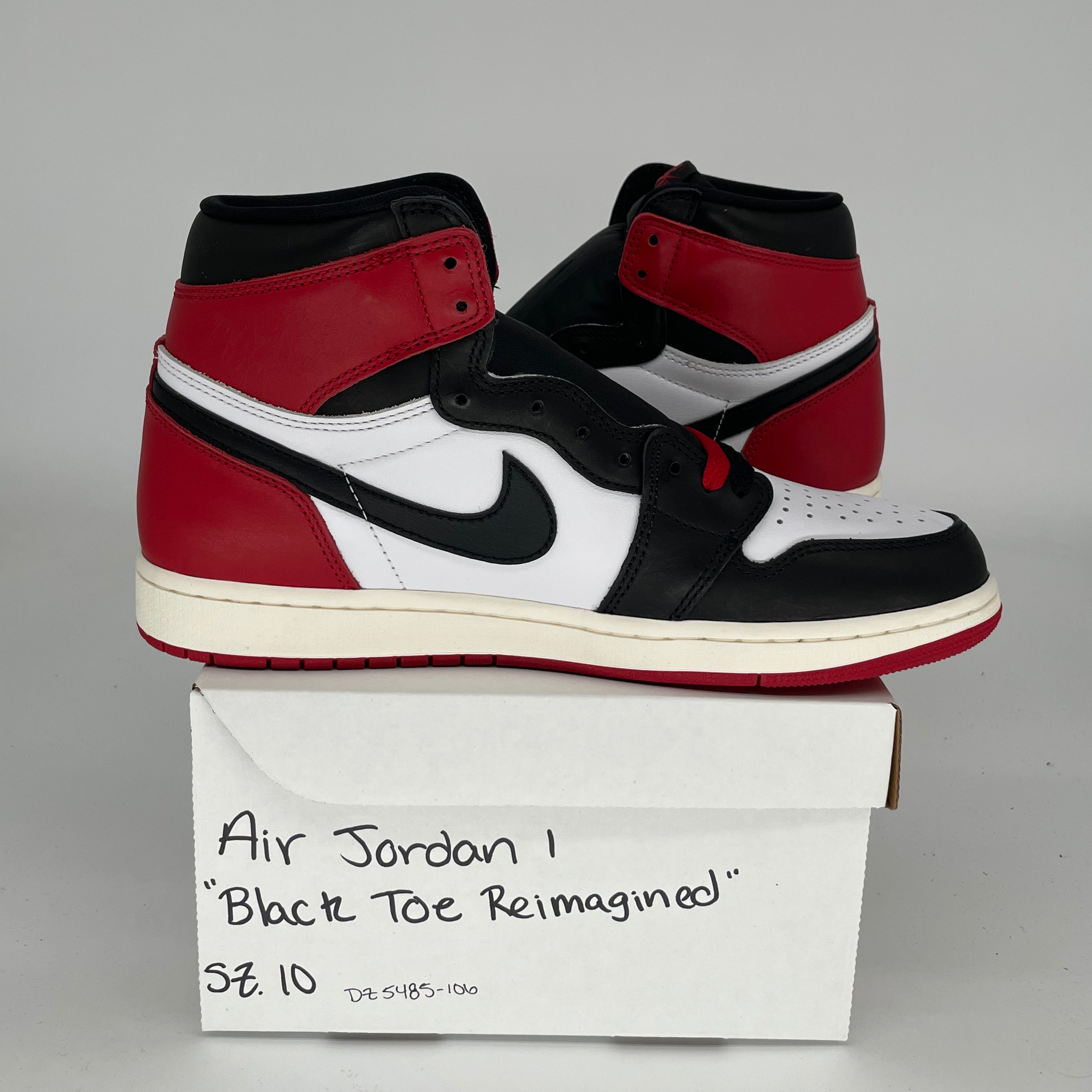 Air Jordan 1 Black Toe Reimagined - Men's Size 10 Sneakers (DZ5485-106) | Retro Basketball Shoes for Streetwear & Casual Outfits