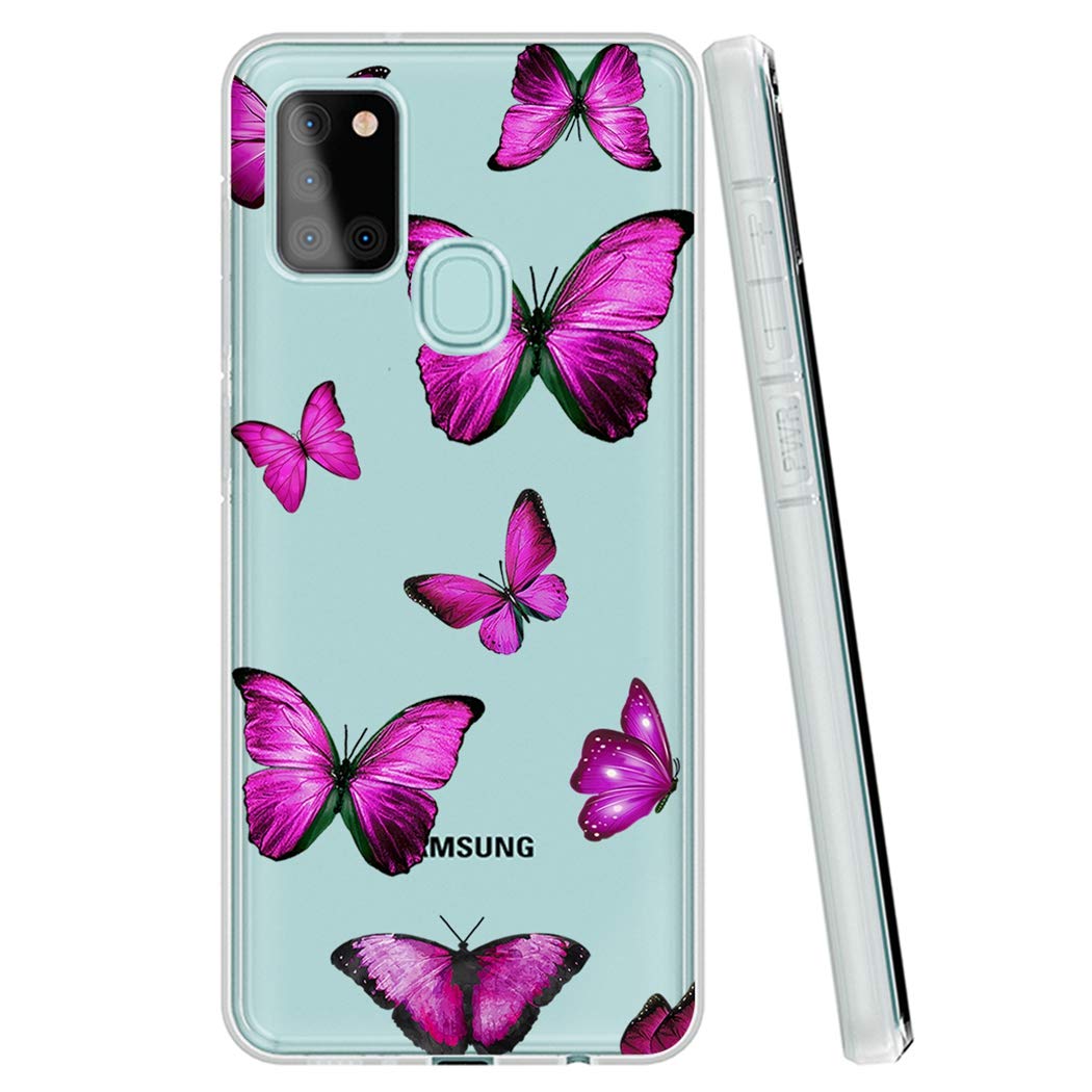 Samsung Galaxy A21S Phone Case - Cute Clear Slim Shockproof TPU Protective Cover with Butterfly Pattern for Women & Girls | Perfect for Everyday Use, Work, and Travel
