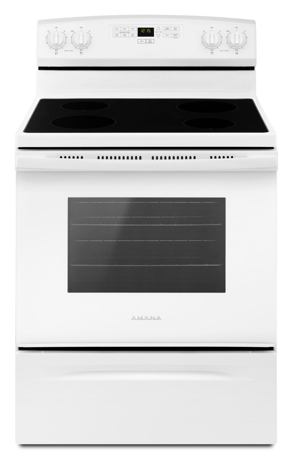 Amana 30 Inch Freestanding Electric Range - 4.8 Cu. Ft. Capacity, White (YAER6303MFW) - Perfect for Modern Kitchens & Family Cooking
