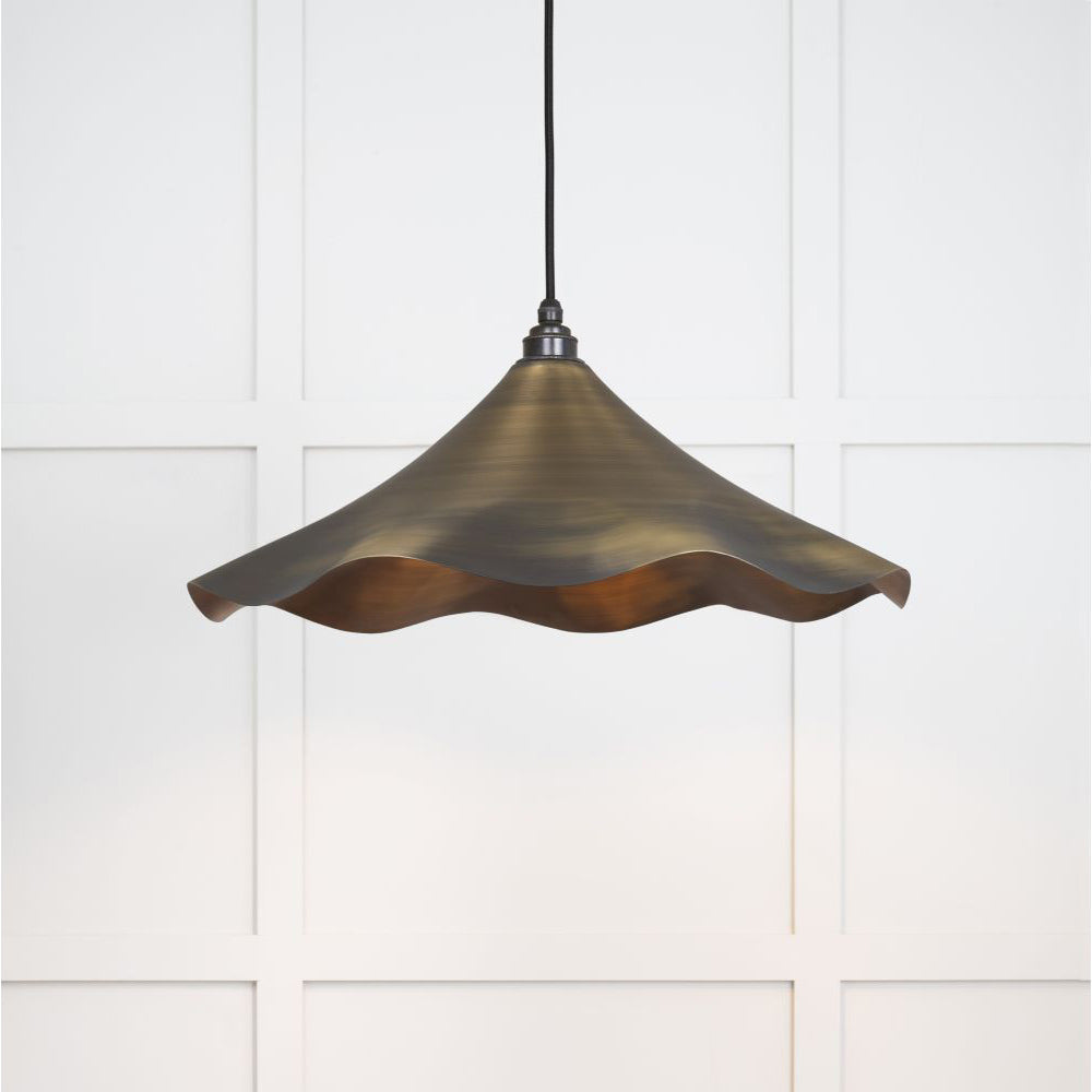 Vintage Brushed Aged Brass Flora Pendant Light - Elegant Floral Chandelier for Dining Room, Kitchen Island, or Bedroom Lighting Decor