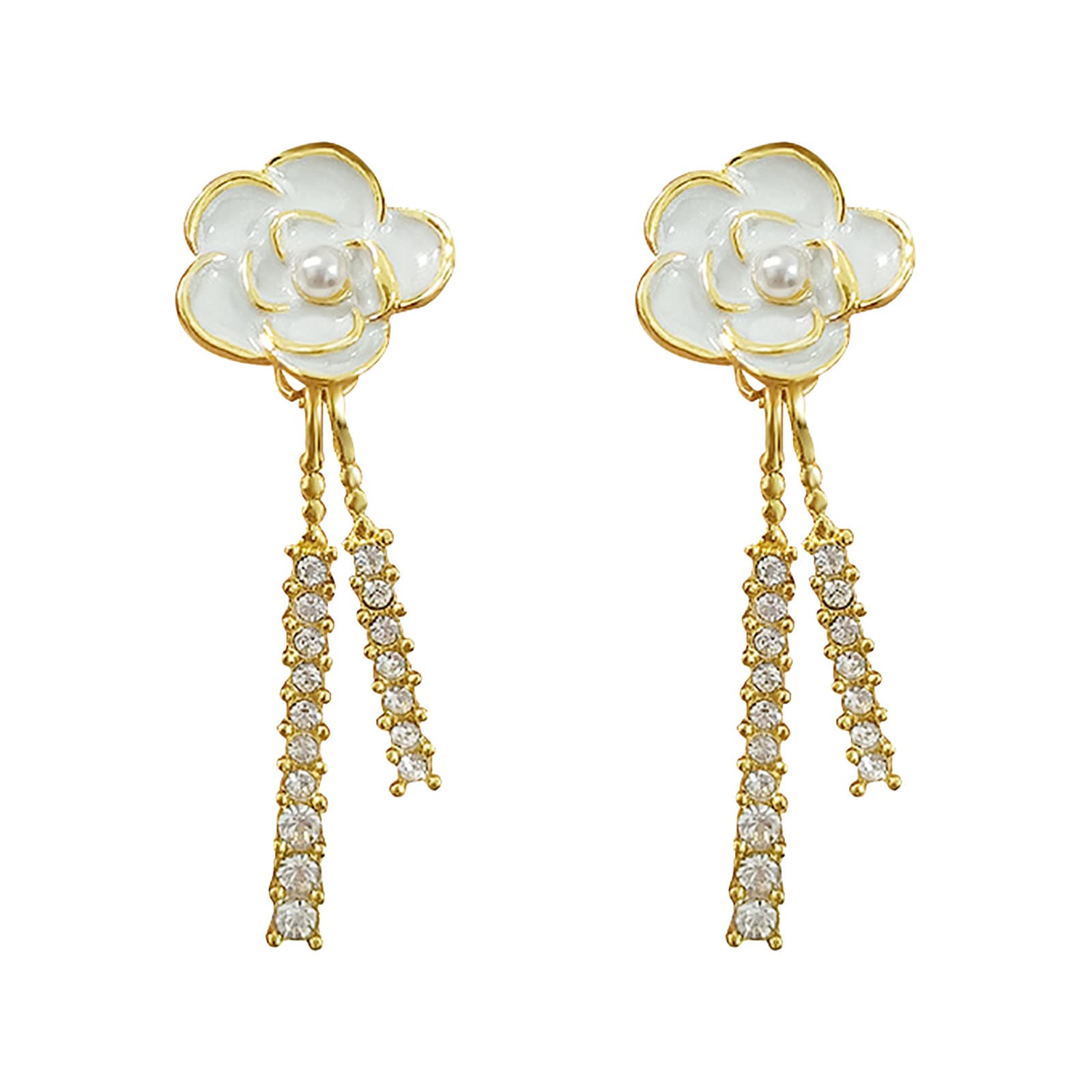 Minimalist Camellia Stud Earrings for Women & Teen Girls - Gold Screw Back Piercing Earrings - Perfect for Everyday Wear, Gifts & Special Occasions