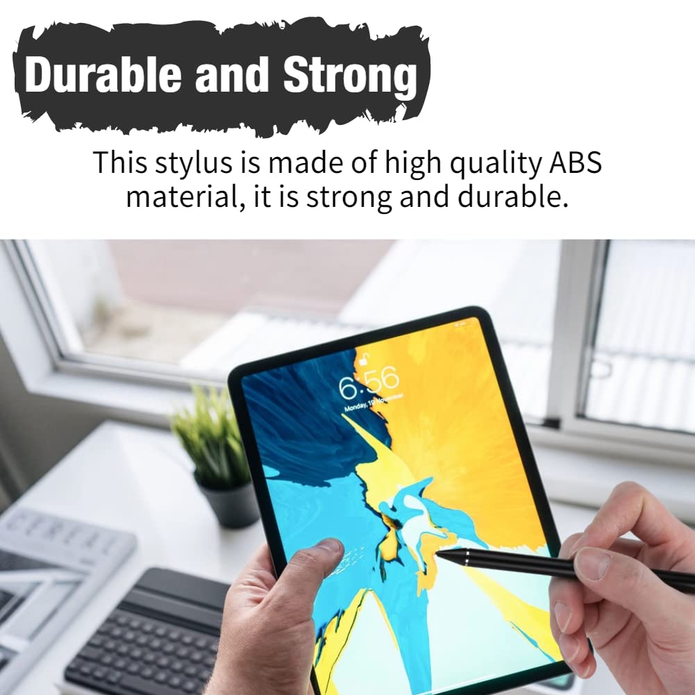 Universal Stylus Pen for Touch Screens - Compatible with Chromebook, Tablets, Laptops & Smartphones | Digital Notebook & Active Pencil for Writing, Drawing & Note-Taking (Black) - Perfect for Students, Professionals & Artists