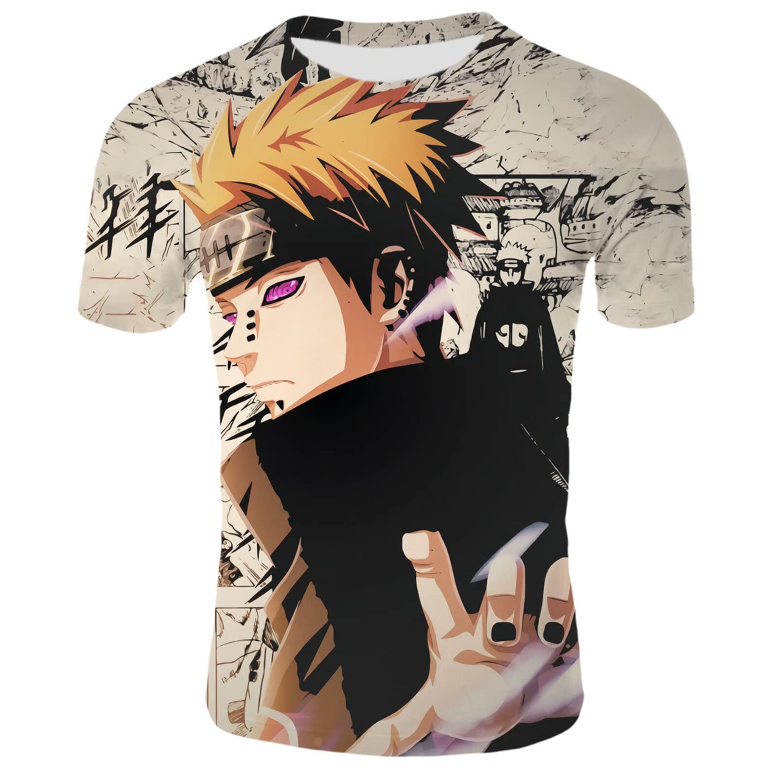 DJAERUA Men's Anime Graphic T-Shirt - 3D Printed Short Sleeve Cosplay Tee for Casual Wear, Gaming Events & Comic Conventions