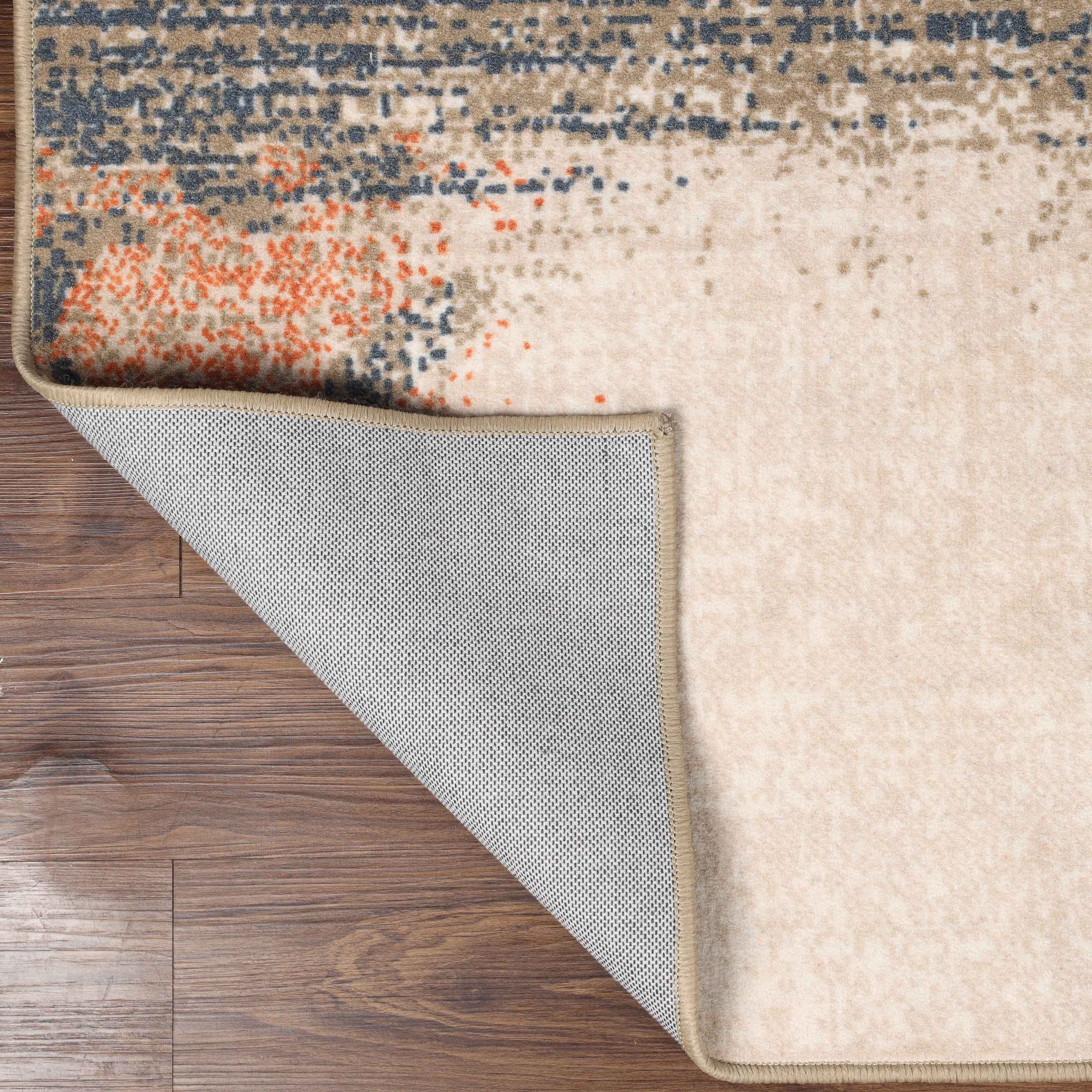 Bristol Distressed Abstract Damask Indoor Area Rug - Non-Slip Living Room Carpet Runner for Bedroom, Hallway & Entryway Decor