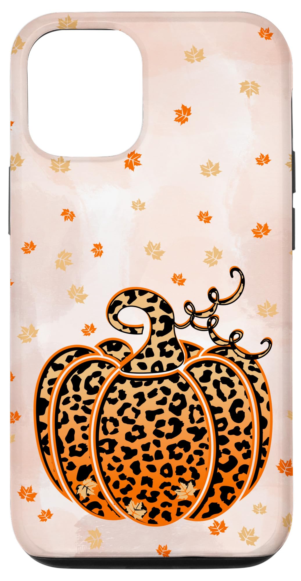 iPhone 12/12 Pro Case - Cute Pumpkin Leopard Print & Floral Design for Halloween & Fall Season | Protective Phone Cover for Daily Use, Parties & Autumn Outfits