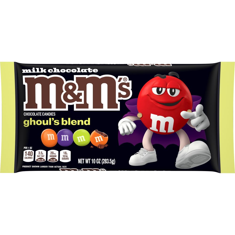M&M'S Ghoul's Mix Milk Chocolate Halloween Candy Bag - 10 oz | Bulk Halloween Treats for Trick or Treating, Party Favors & Holiday Snacking