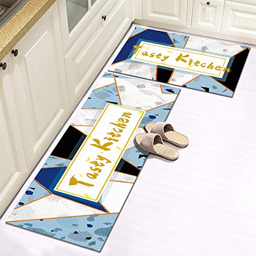 Non-Slip Absorbent Kitchen Mat & Bath Carpet Set (40x60cm + 40x120cm) - Waterproof Floor Mats for Home Entrance, Bedroom, Living Room - Perfect for High Traffic Areas & Pet-Friendly Spaces