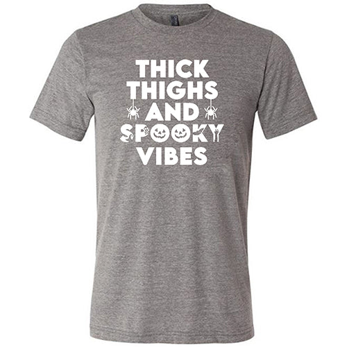 Thick Thighs & Spooky Vibes Graphic T-Shirt - Unisex Casual Cotton Tee for Halloween, Fall Fashion & Everyday Wear