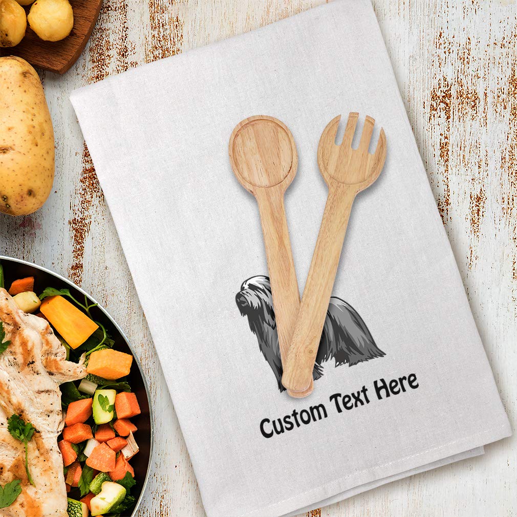 Custom Printed Bearded Collie Dog Design Kitchen Towels - Personalized Pet Lover Dish Towels for Cooking, Cleaning & Decor | Flour Sack Cotton Towels for Home, Kitchen & Gifts