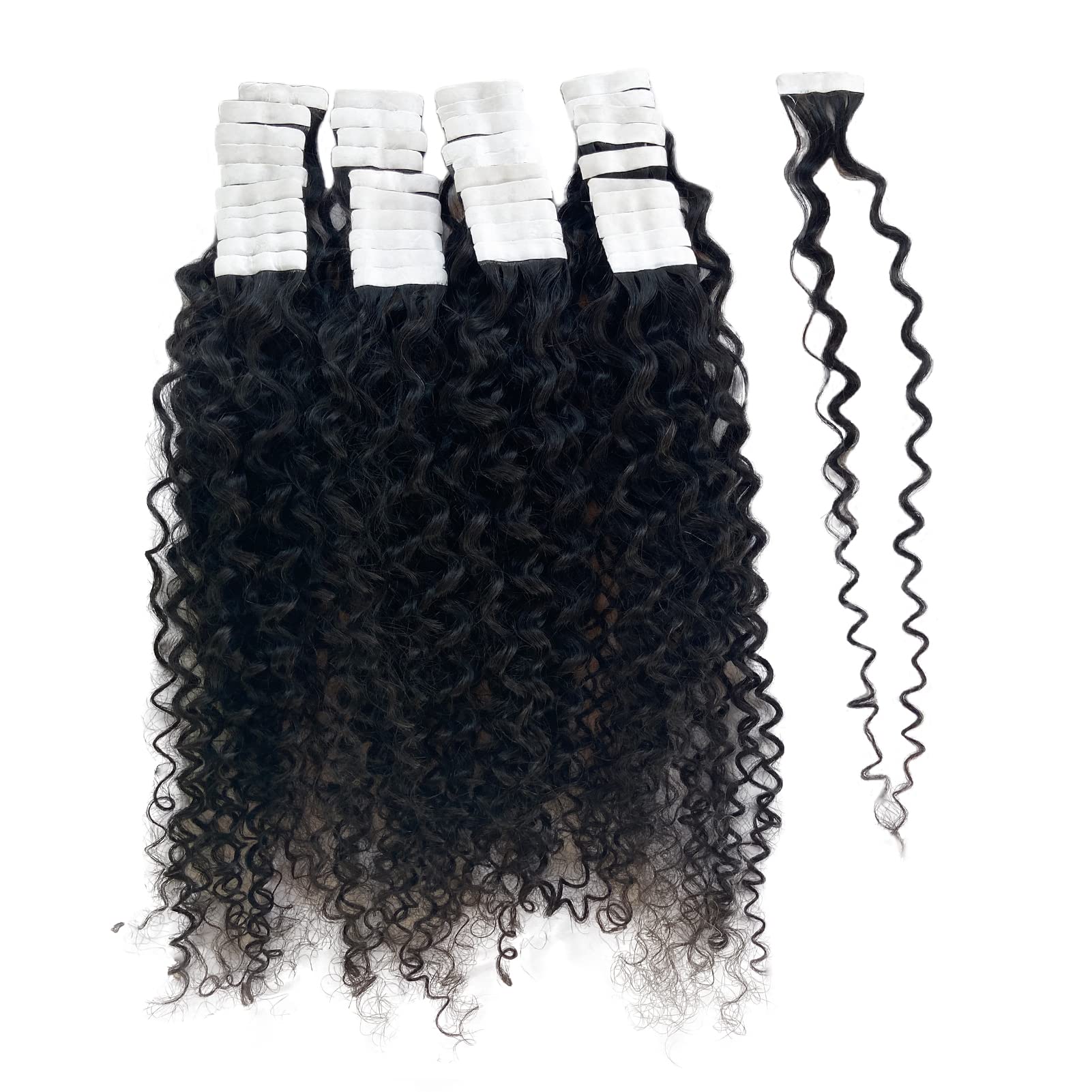 Premium 100G Tape in Hair Extensions for Black Women - 40 Pieces Double Sided Seamless Invisible Real Human Hair Extensions (14 Inch, Curly) - Perfect for Daily Wear, Special Occasions & Volume Enhancement