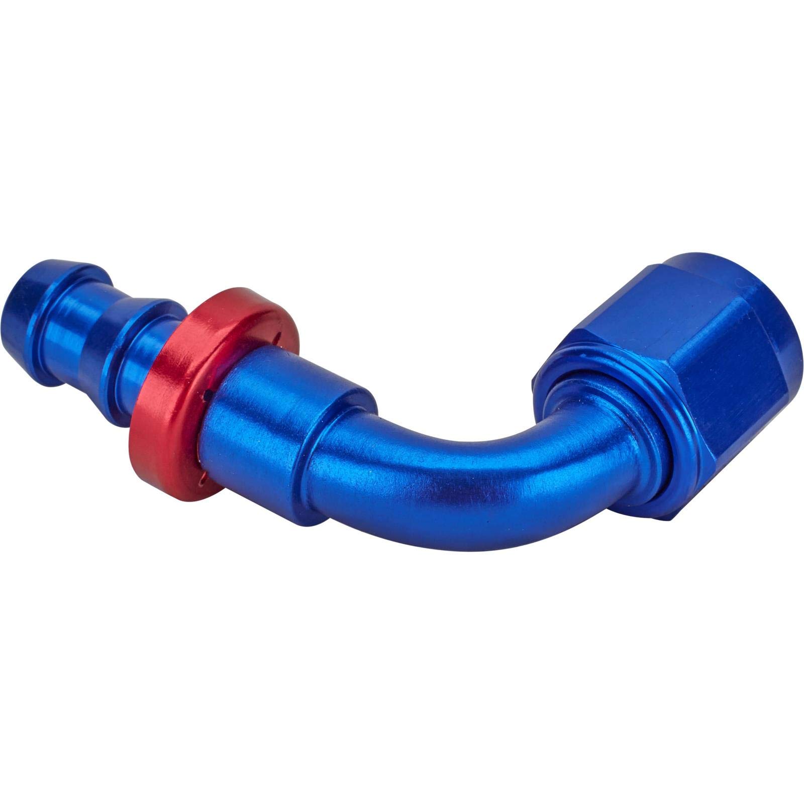 Aluminum Push-On Hose Socketless Fitting 90 Degree AN10 - High Pressure Fuel & Oil Line Connector for Automotive, Marine & Industrial Applications