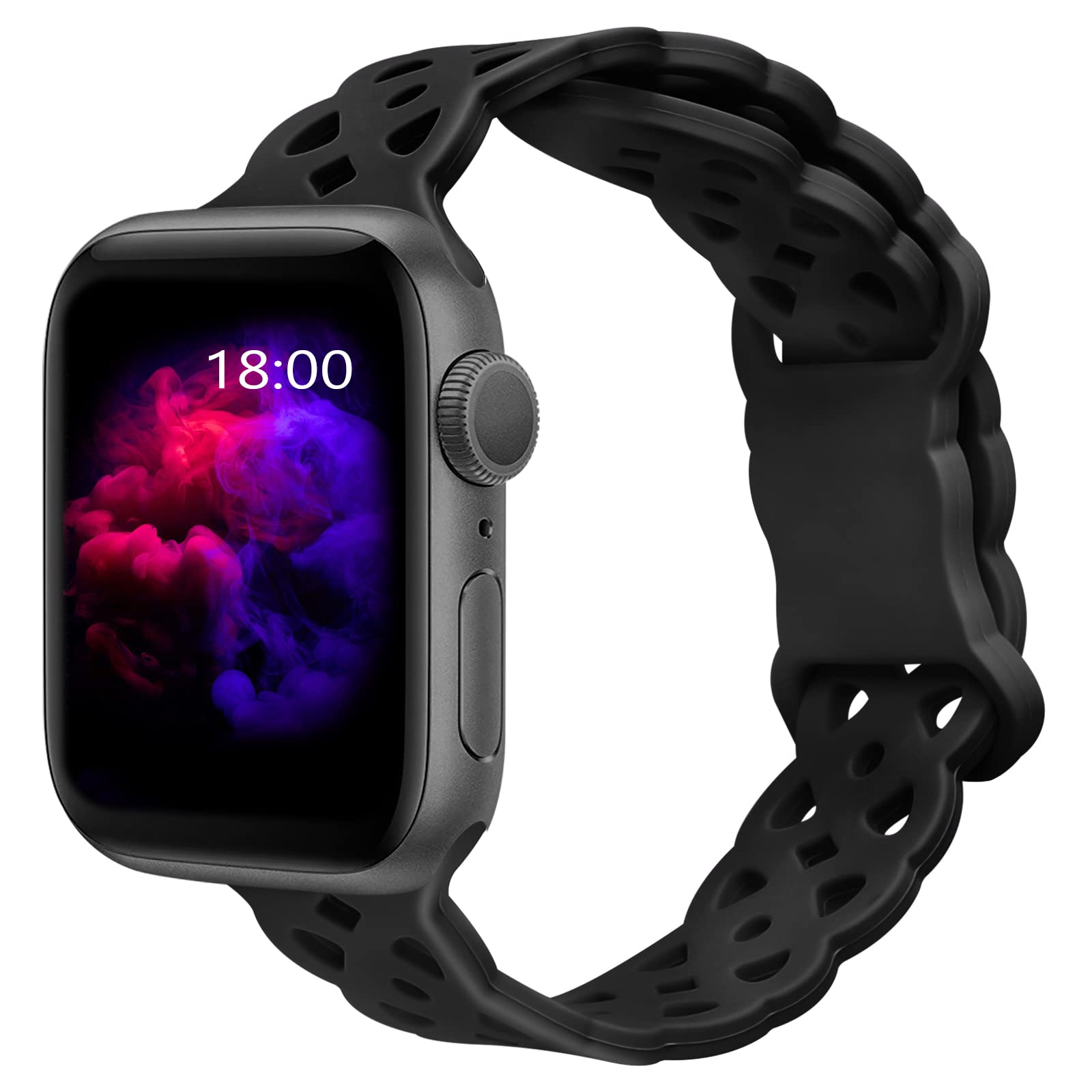 Breathable Soft Silicone Sport Band for Apple Watch 38mm 40mm 41mm - Compatible with iWatch SE & Series 7/6/5/4/3/2/1 - Replacement Strap for Women & Men - Perfect for Running, Gym & Everyday Wear