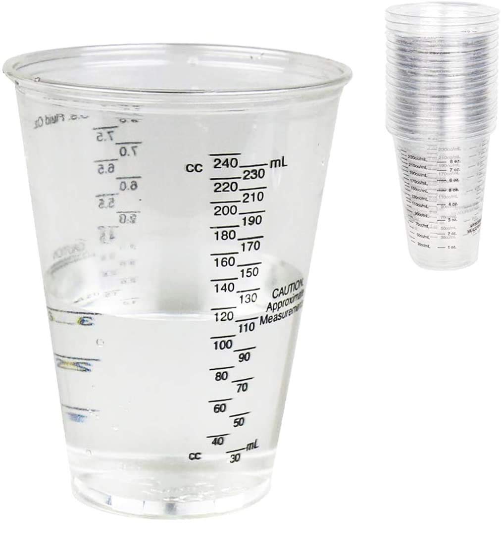 Epoxy Resin Mixing Cups 10oz (300cc) - Plastic Measuring Cups for Automotive, Art & DIY Projects - Graduated Paint Mixing Containers (Pack of 25) - Perfect for Resin Casting, Jewelry Making & Home Repairs