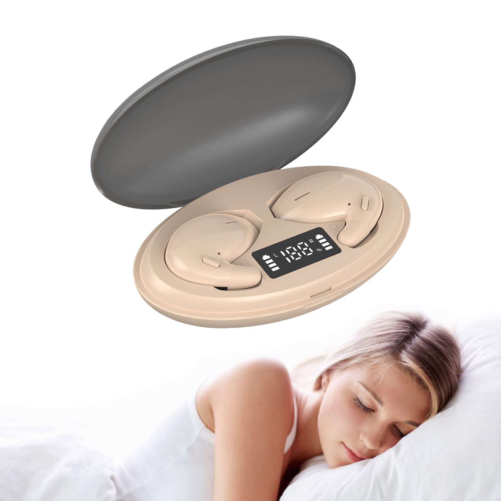 Bluetooth Sleep Headphones with Noise Cancelling & Mic | True Wireless for Side Sleepers | 30-Hour Battery Life | Comfortable for Night Use, Travel & Meditation