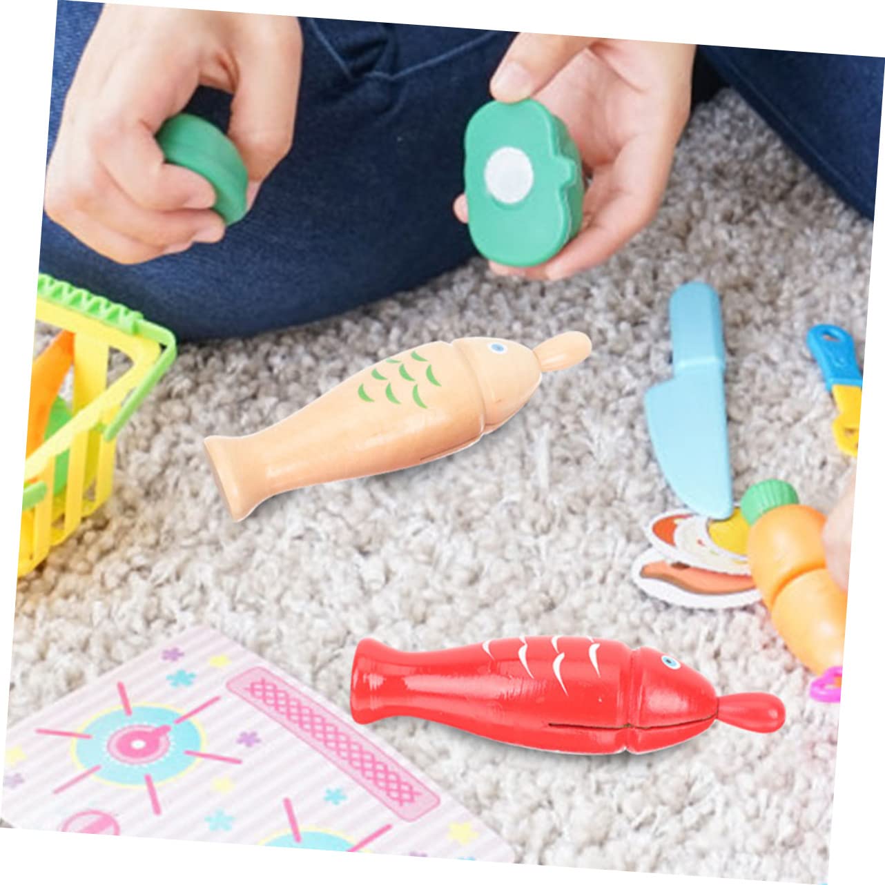 BCOATH Small Wooden Fish Guiro - Musical Instrument Toy for Babies & Kids - Fish Shaped Percussion Toy with Mallet - Early Learning & Sensory Play - Perfect for Nursery, Classroom & Music Time