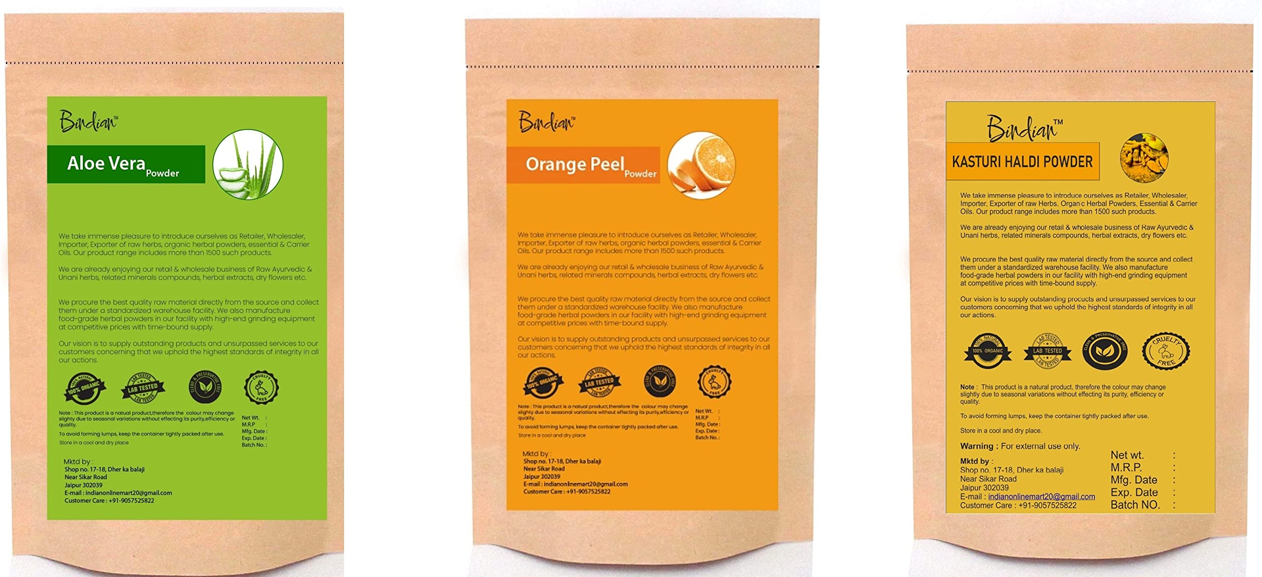 100% Pure Organic Aloe Vera, Kastoori Turmeric & Orange Peel Powder - 50g Natural Face Mask for Skin Care, Deep Pore Cleansing & Glowing Complexion | DIY Facial Treatment, Acne Relief & Brightening Solution