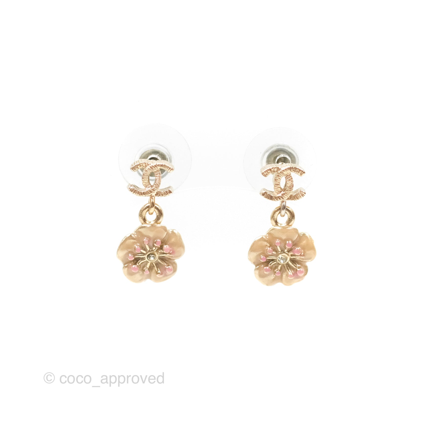 Chanel CC Camellia Drop Earrings - Gold Tone 13C - Luxury Fashion Jewelry for Women | Perfect for Parties, Weddings & Special Occasions