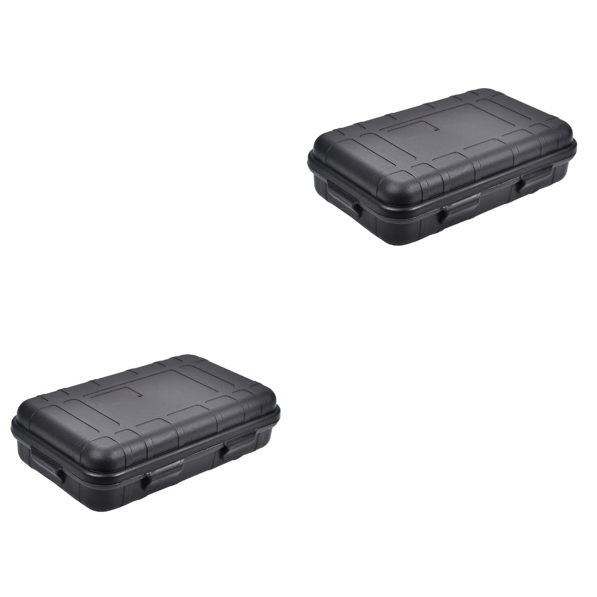 INOOMP 2-Piece Plastic Tool Storage Box - Airtight, Multi-Purpose Organizer for Tools, Fishing Gear & Outdoor Survival Equipment - Perfect for Camping, Garage Organization & DIY Projects (Black)
