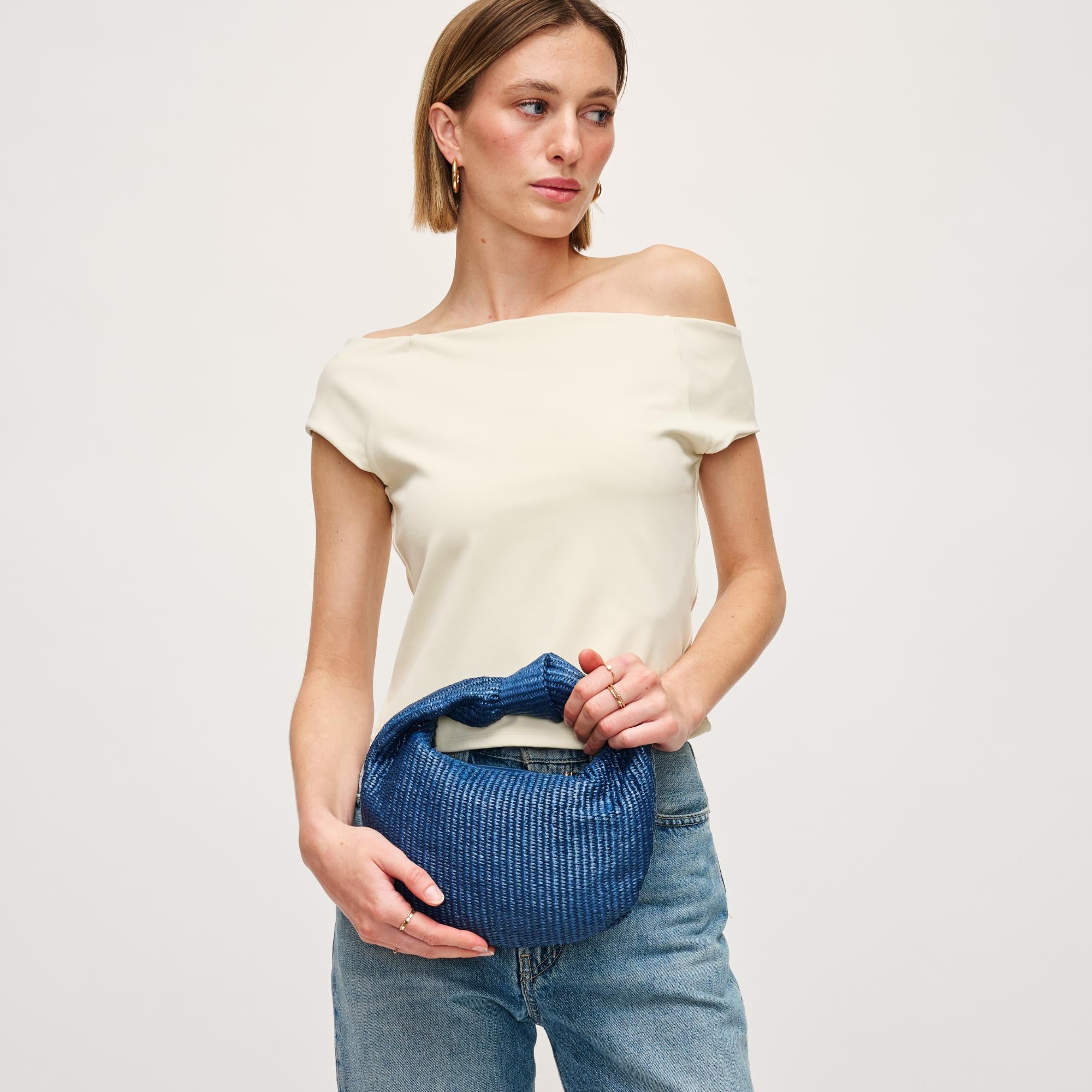 Tracy Striped Clutch Bag for Women - Fashionable Crossbody Purse with Adjustable Strap - Perfect for Parties, Weddings & Evening Events