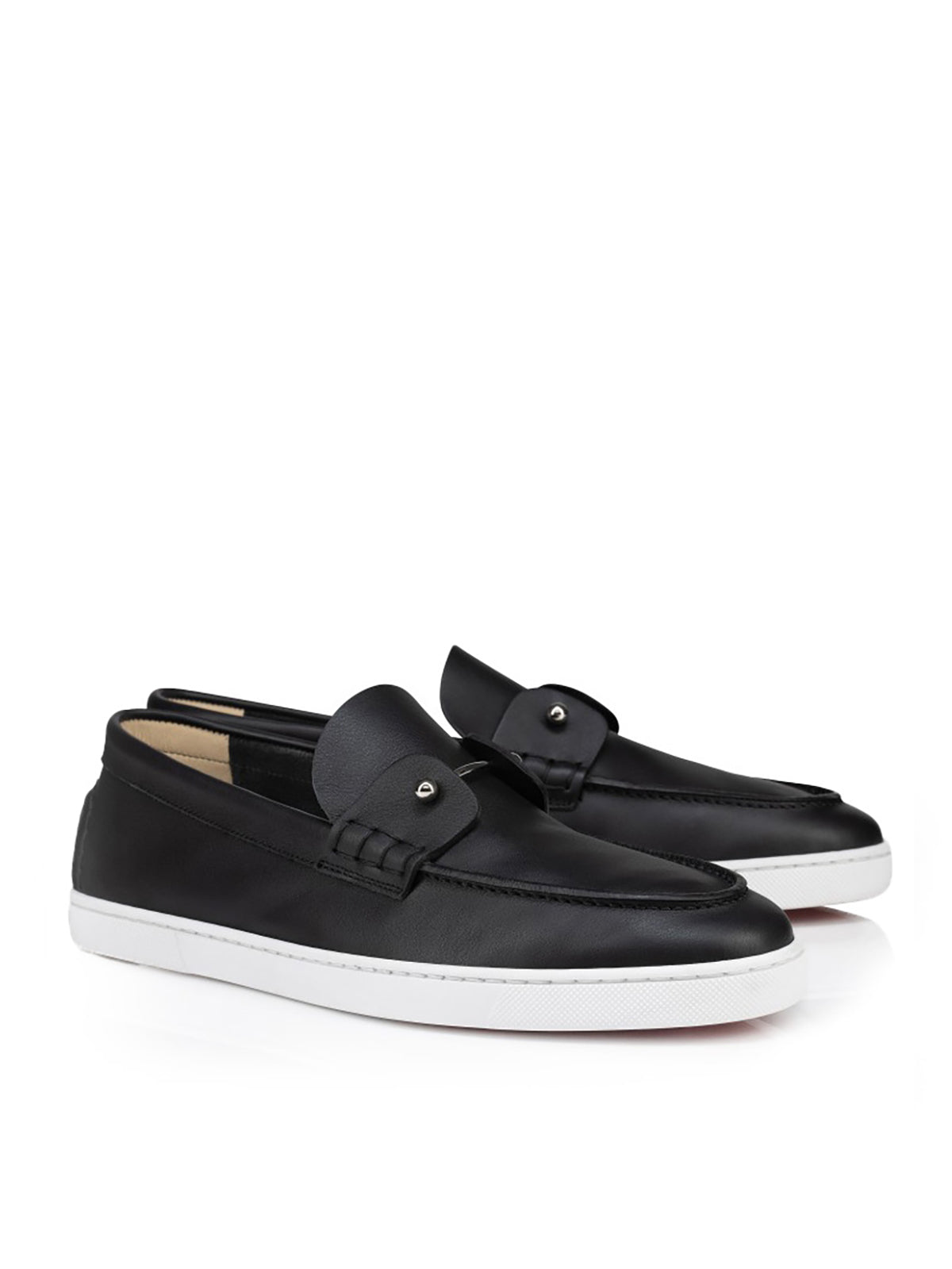 Christian Louboutin Chambeliboat Black Leather Pumps - Women's Luxury High Heel Shoes for Parties, Weddings & Evening Events (Style# 1250212 Bk01Black)