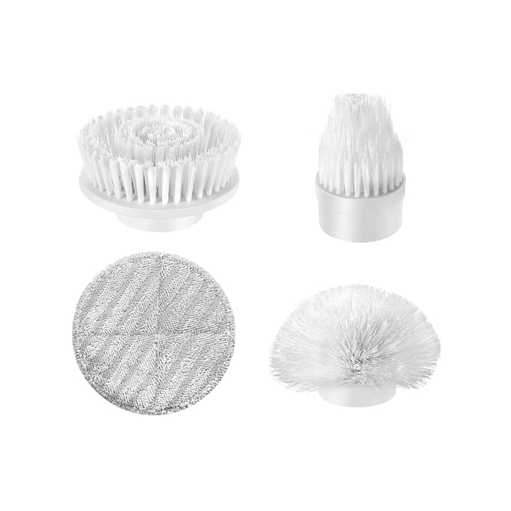 Iezfix X01 Portable Electric Spin Scrubber with 3 Brush Heads & Large Cloth Pad - Multi-Purpose Cleaning Brush Kit for Bathroom, Kitchen, Tile, Grout - Rechargeable Power Scrubber for Deep Cleaning