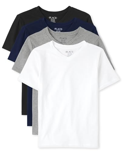 Black/Blue/Ht Grey/White Vneck 4-pack