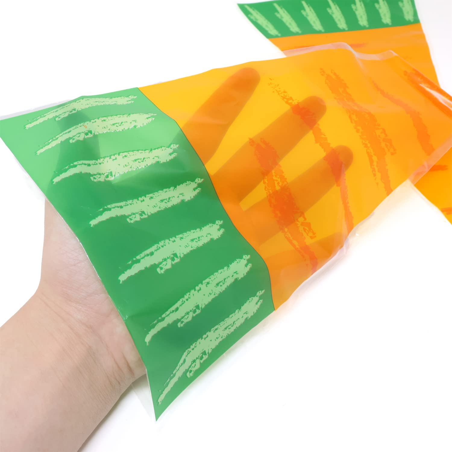 Honbay 100PCS Carrot Shaped Candy Bags - Creative Cone Cellophane Easter Gift Bags with Twist Ties for Holiday, Birthday, Wedding & Party Decorations - Perfect for Easter Egg Hunts, Baby Showers, and Candy Favors
