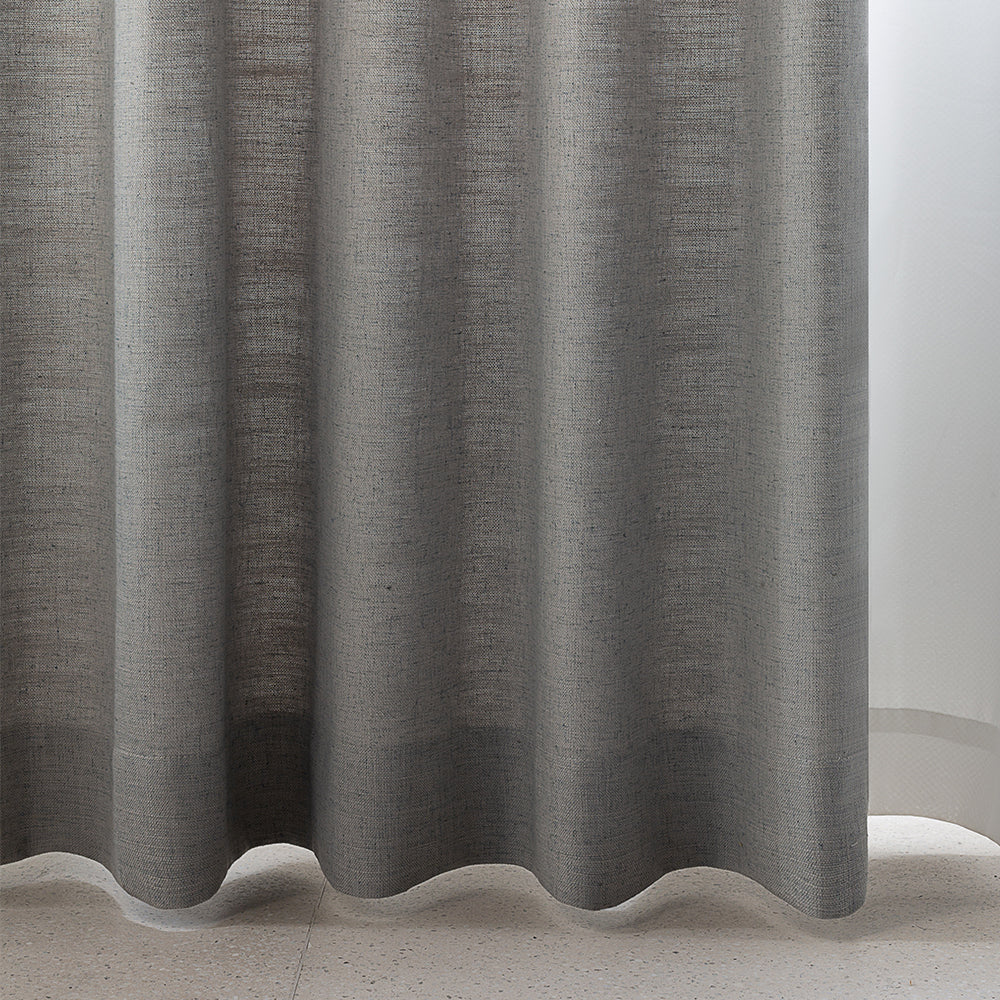 Organic Blackout Curtains - Rock Gray Villa Linen Pleated Drapes for Bedroom & Living Room | Custom Thermal Insulated Window Treatments for Home Decor