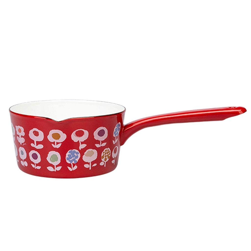 MGUOTP Enameled Ceramic Milk Pot - Nonstick Saucepan for Cooking, Soup & Milk - Red - Perfect for Stovetop, Kitchen & Home Use