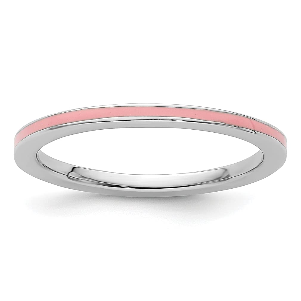 925 Sterling Silver Pink 1.5mm Stackable Ring for Women | Fine Jewelry Gift for Her | Everyday Wear & Special Occasions