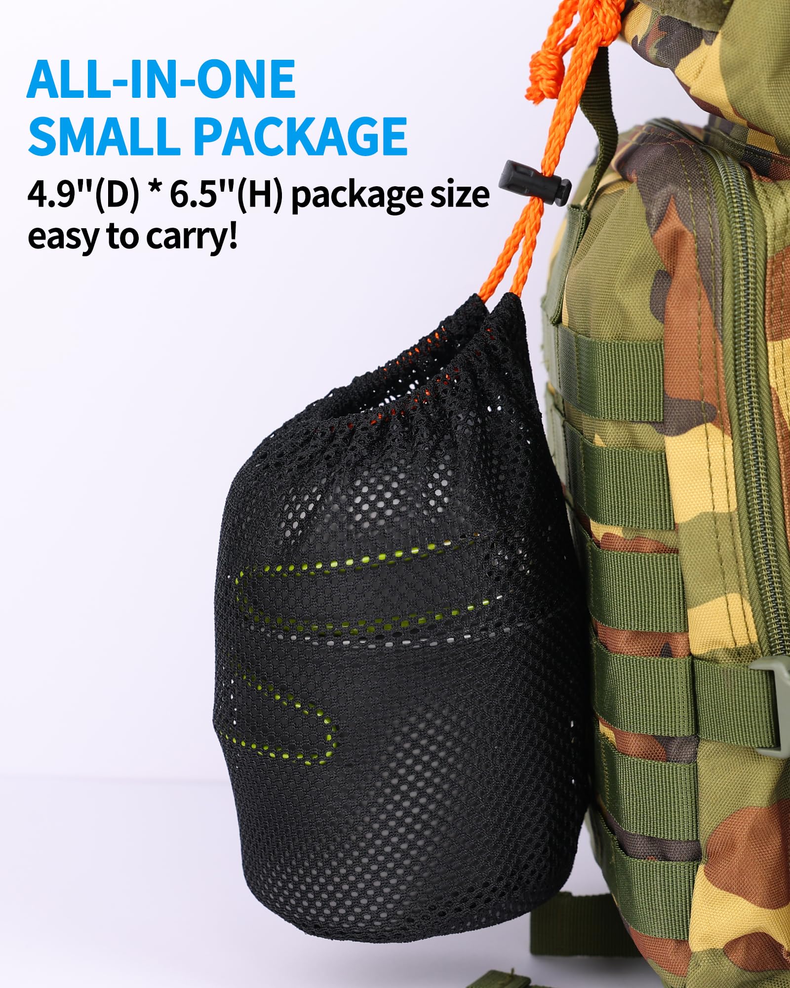 **Portable Camping Mess Kit - Lightweight Backpacking Cooking Set with Pot, Stove, Cup, Utensils & Cleaning Tools for Hiking, Picnic & Outdoor Adventures**