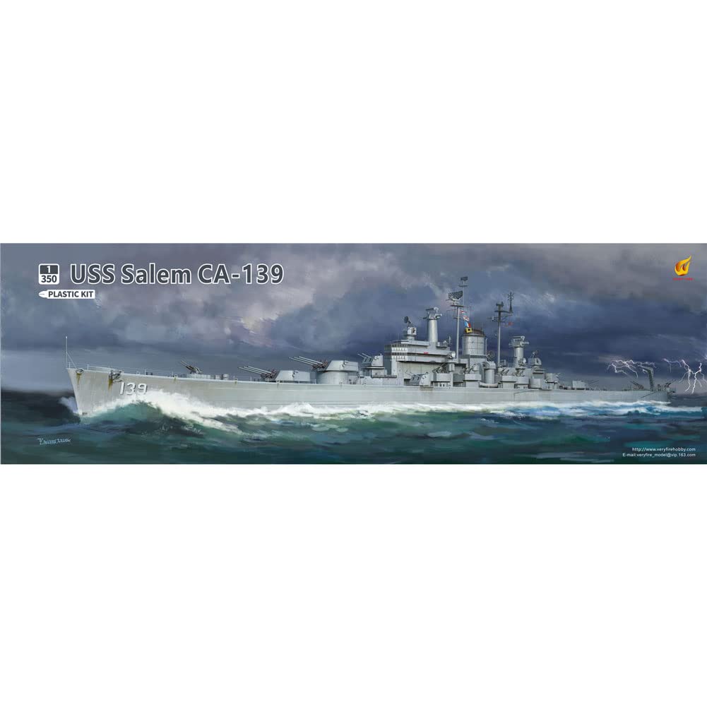 1/350 Scale USS Salem CA-139 Heavy Cruiser Plastic Model Kit - VF350919 Military Ship Replica by GBMODEL VeryFire for Collectors & History Enthusiasts - Perfect for Display, Gifts & WWII Naval Battles Recreation