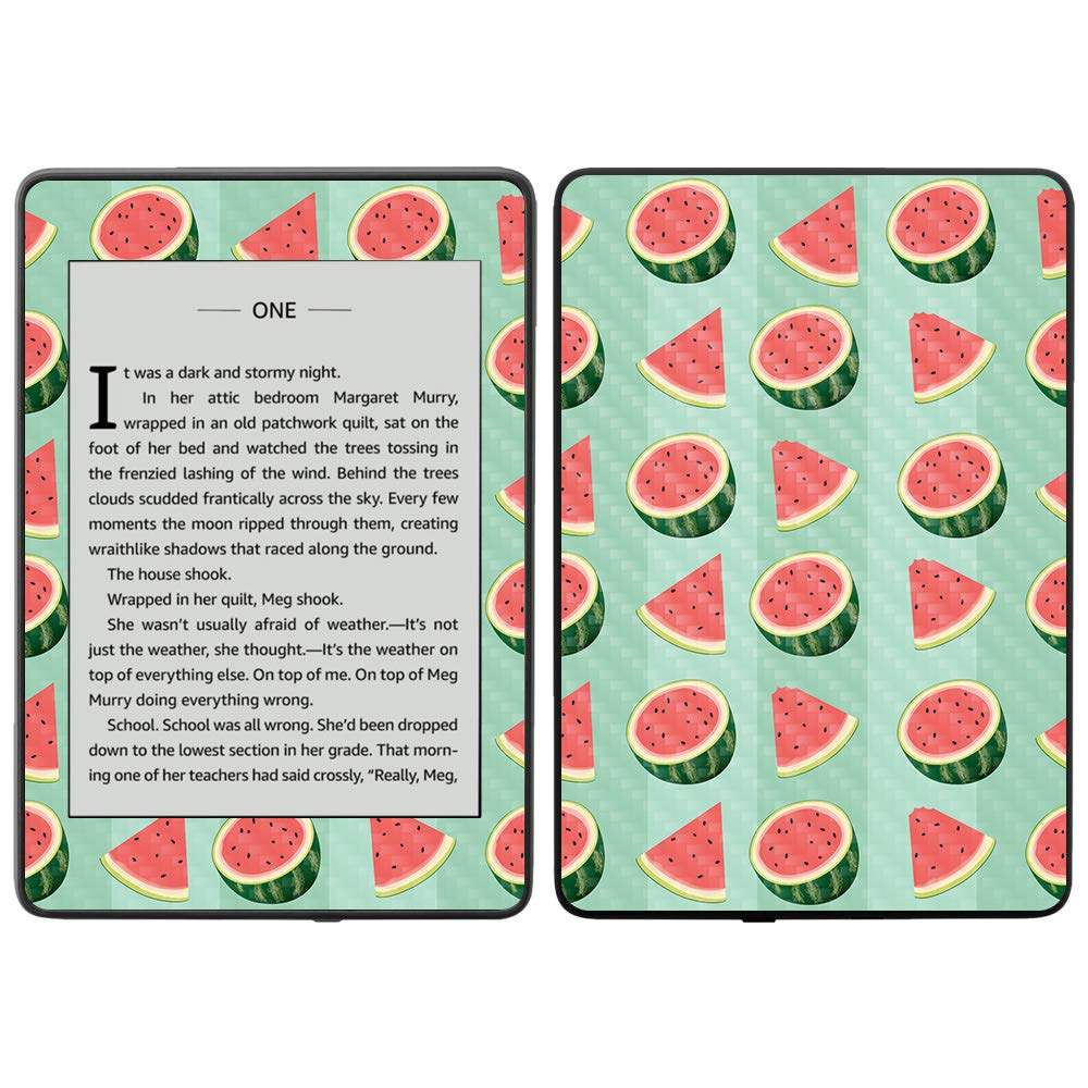 MightySkins Carbon Fiber Skin for Amazon Kindle Paperwhite 2018 (10th Gen) - Aqua Chevron Design | Waterproof Protective Cover with Durable Textured Finish | Easy to Apply & Remove | Made in USA | Perfect for Travel, Reading & Outdoor Use
