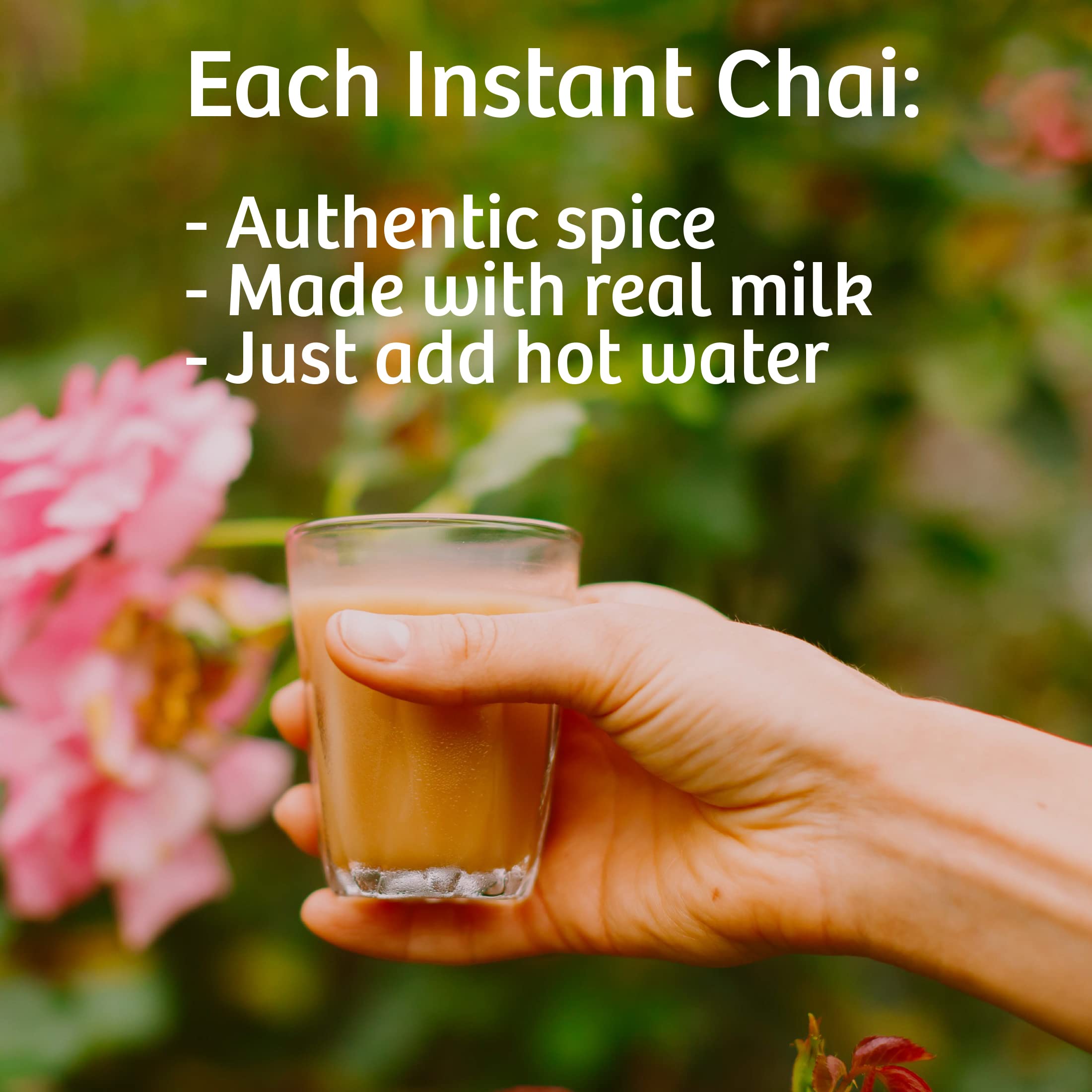 Premium Masala Chai Tea Latte Mix - Authentic Indian Spiced Black Tea with Natural Ingredients | Instant Caffeinated Chai Powder | 10 Individually Wrapped Sachets | Perfect for Morning Energy, Afternoon Pick-Me-Up & Cozy Evenings