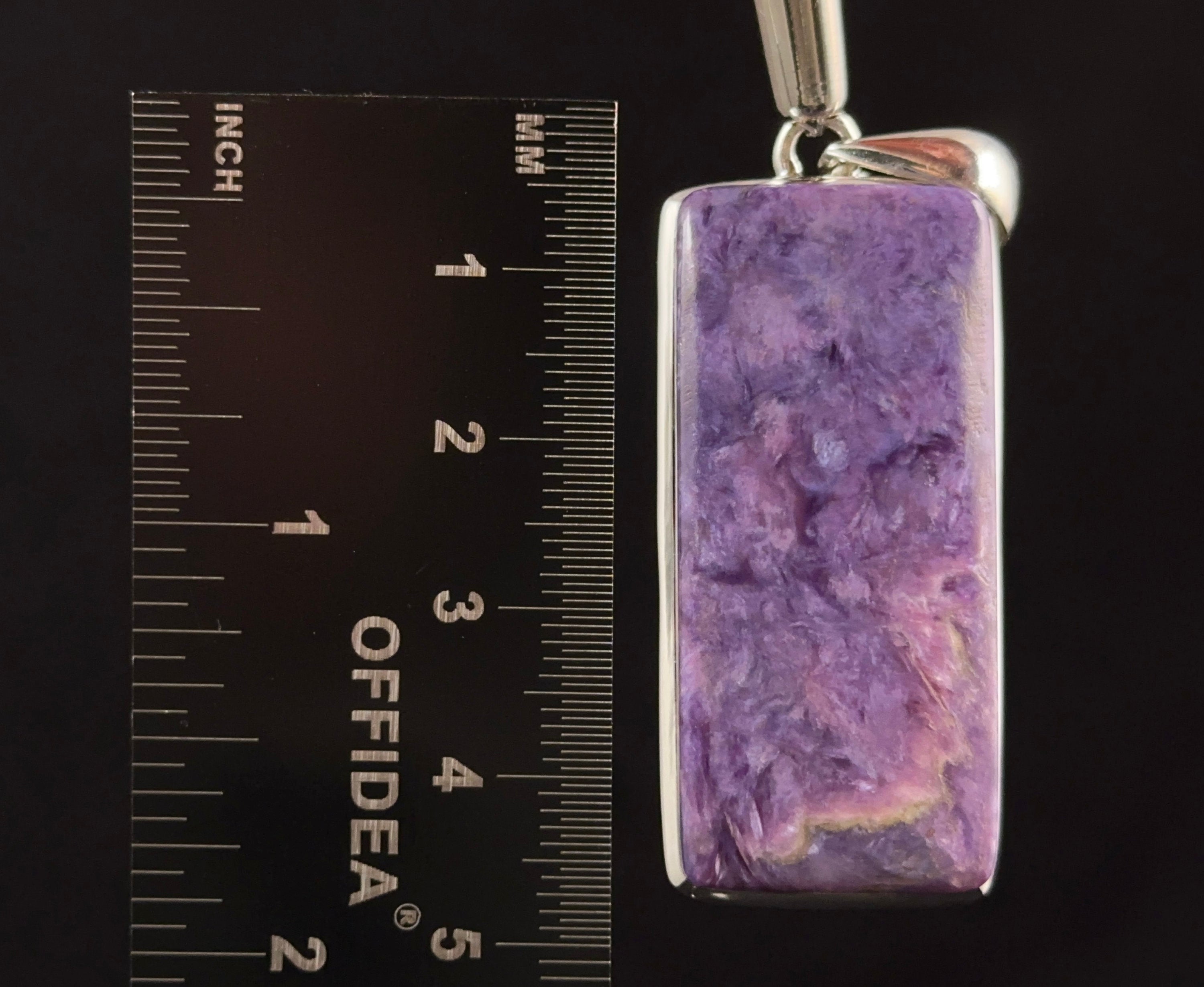CHAROITE Crystal Pendant Necklace - Sterling Silver Fine Jewelry with Healing Stones | Spiritual Healing, Meditation & Energy Balancing | Perfect for Yoga, Reiki & Chakra Alignment