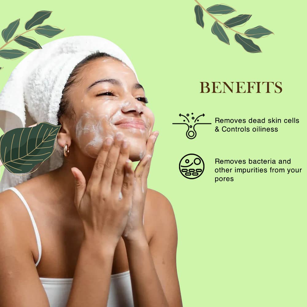Richfeel Naturals Charcoal & Mint Facial Cleanser 100g - Deep Pore Cleansing for Oily & Acne-Prone Skin - Perfect for Daily Skincare Routine & Travel