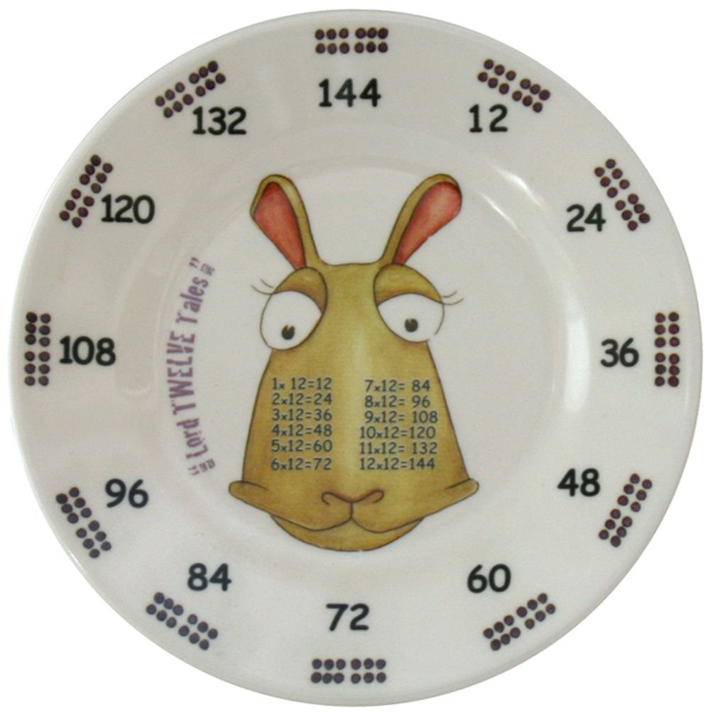 Times Table Dinnerware 4-Piece Melamine Plate Set - 6 Inch Durable Plates for Adults & Seniors - Perfect for Retirement Gifts, Nursing Homes & Assisted Living Dining