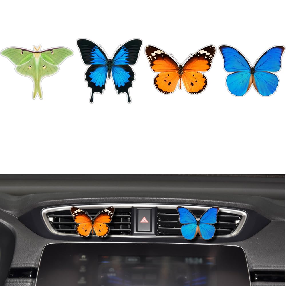 Cute & Funny Car Air Freshener Clips - Butterfly & Moth Design Vent Decorations for Men & Women | Car Accessories Gifts, Air Conditioner Decor, Automotive Interior Upgrade - Perfect for Daily Commute, Road Trips & Car Enthusiasts